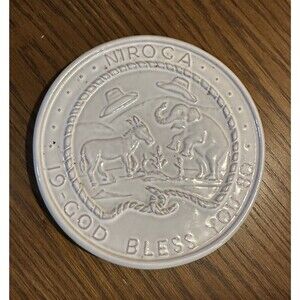 Frankoma Democrat Republican Trivet Niroga Glorieta New Mexico NM 1980 White VTG